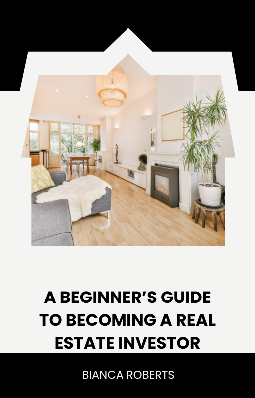 Ebook cover with a picture of the interior of a home that says A Beginner's Guide to Becoming a Real Estate Investor